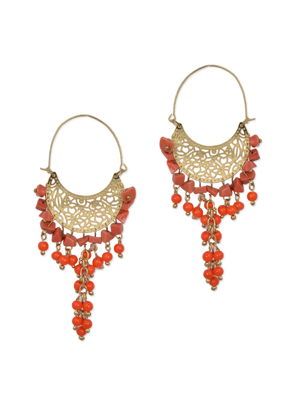 orange pakistani jhumkas