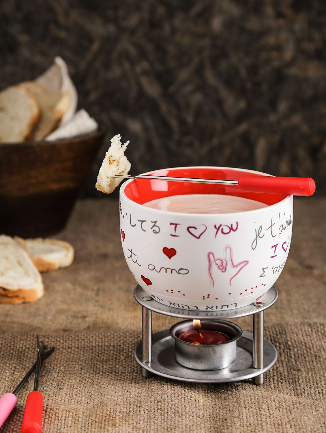 Buy online Adorable Ceramic Chocolate Fondue Set from Cookware for