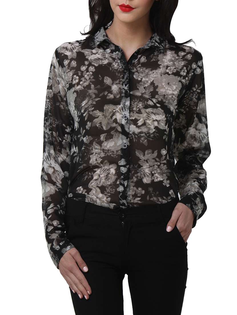 black floral shirt