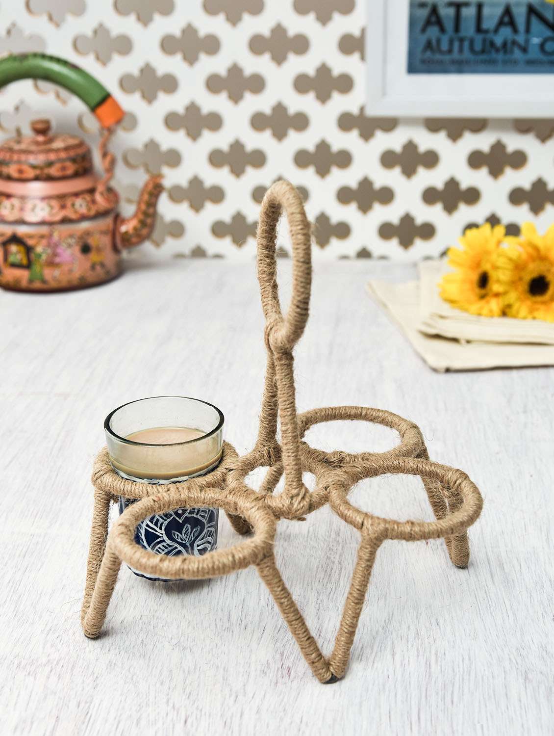 beige jute chika (4 glasses)