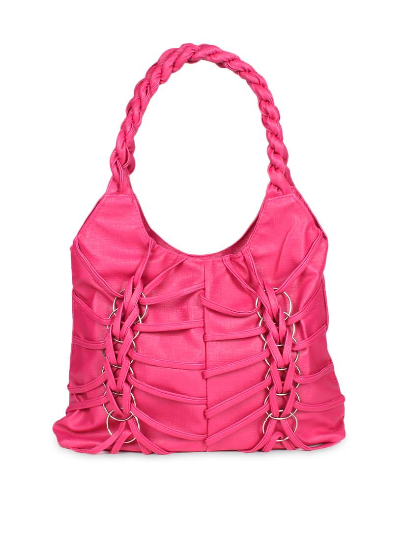 Buy online Pink Faux Leather Shoulder Bag from bags for Women by Jimmy