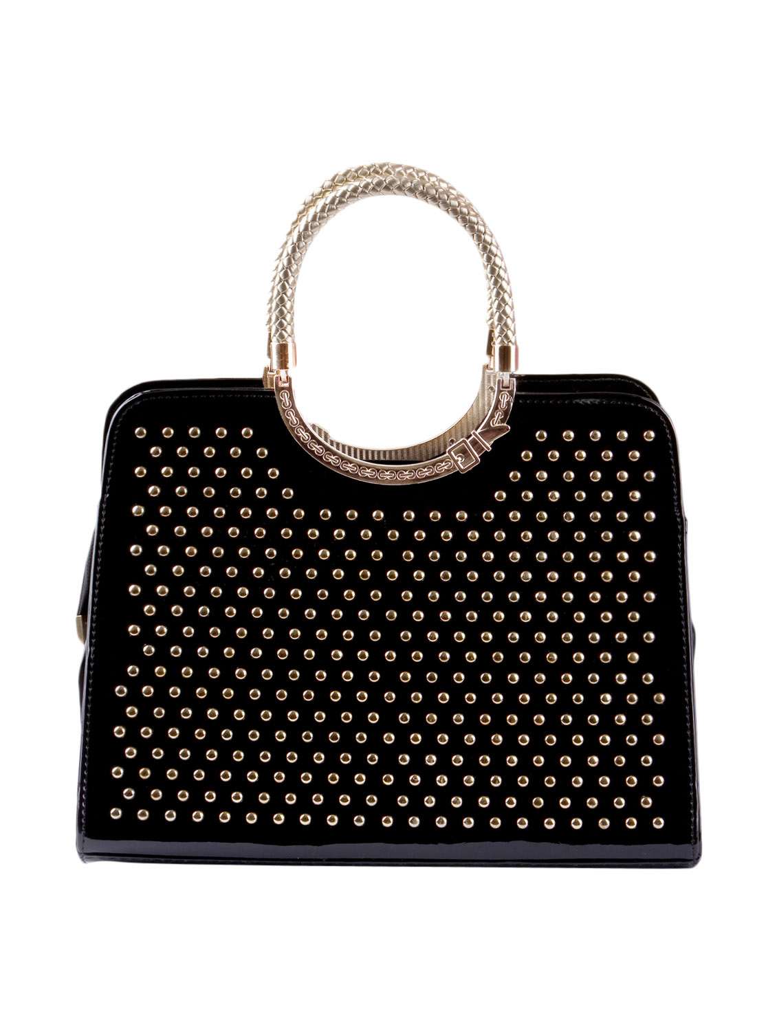 black leatherette handbag