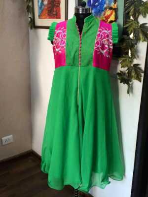 sachin and babi light blue dress Umbrella Plain Chiffon Frock Design Anarkali Churidar Designs Simple Plain  Umbrella Dress Anar