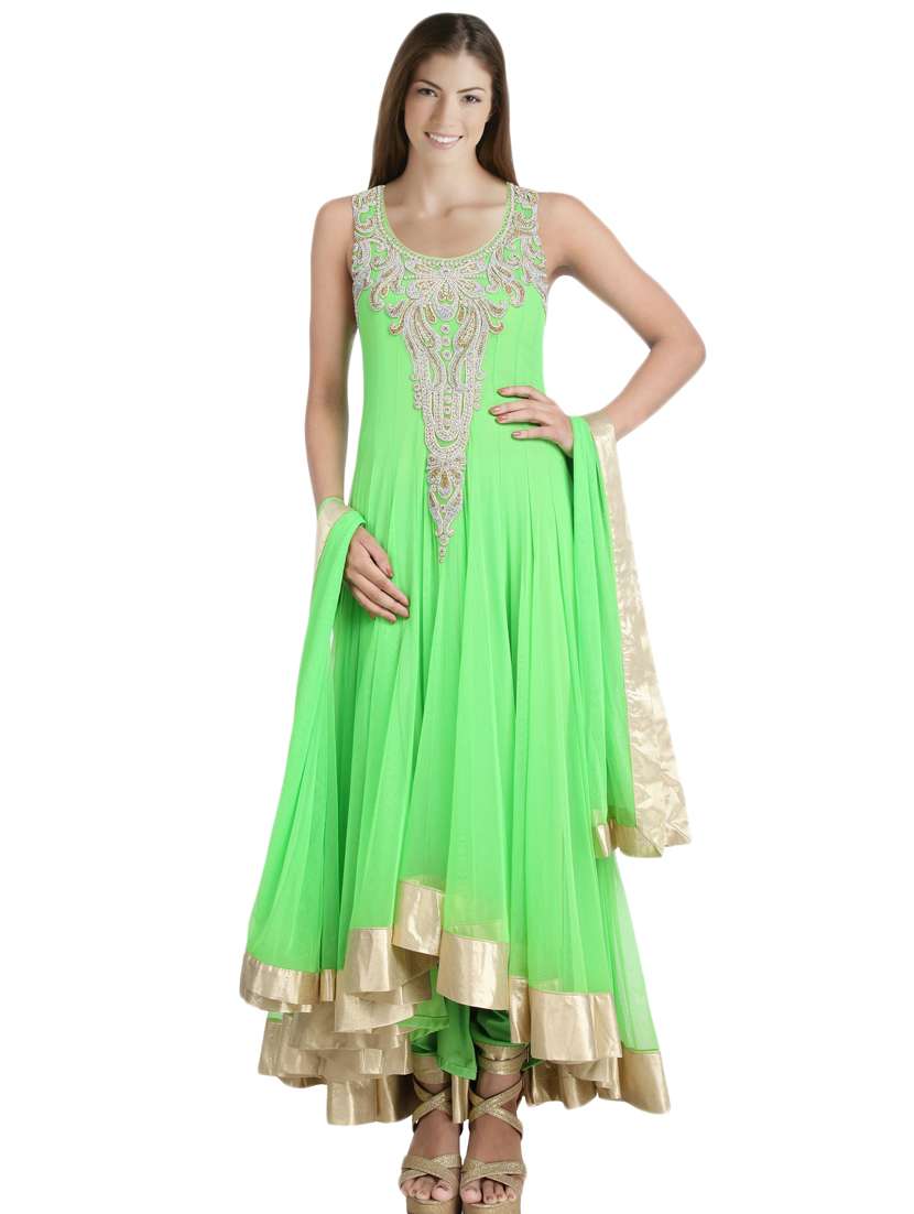 Buy online Parrot Green Embroidered Bet Anarkali Suit Set from ethnic wear  for Women by Mishkashopping for 10559 at 0% off | 2026 Limeroad.com