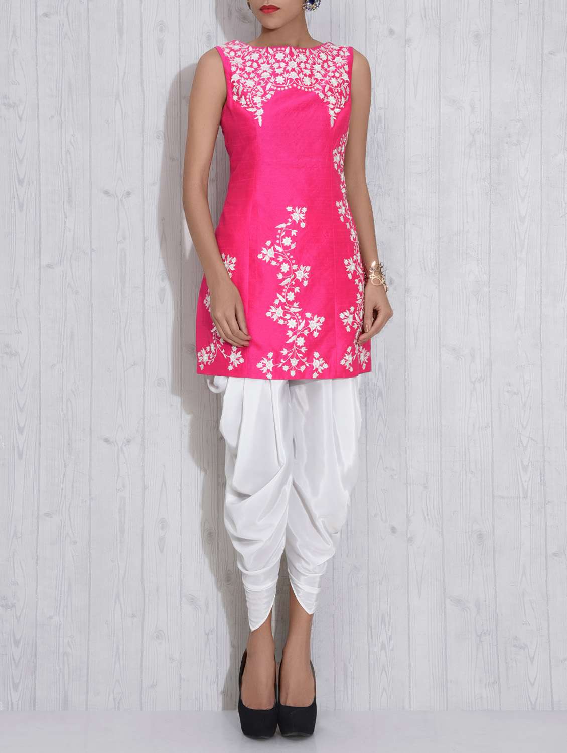 Presenting Black With Pink Color Dhoti Suit main image 0