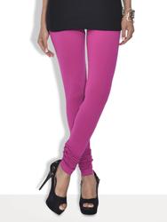 Purple Cotton And Spandex Churidar Leggings Image