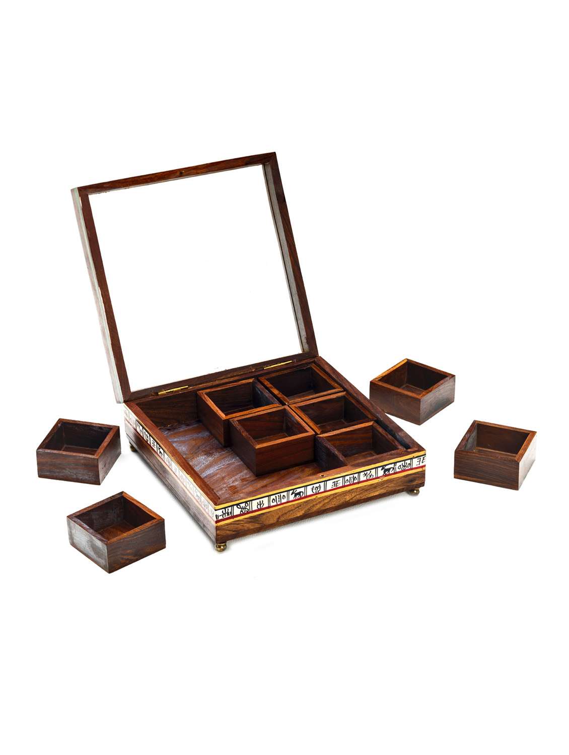 brown floral print square utility box - 9605704 -  Standard Image - 3