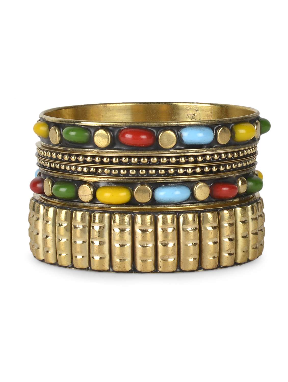 Stylish multicoloured bangle set