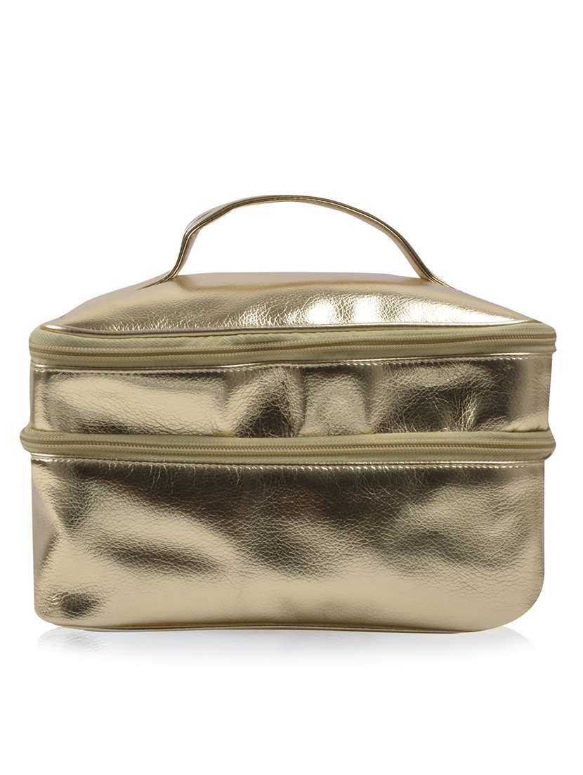 gold faux leather utility kit and pouch combo