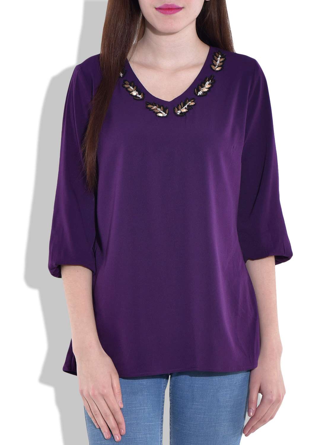 dark purple ladies tops