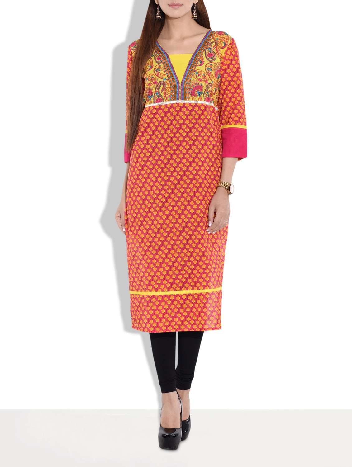 multi cotton printed kurti