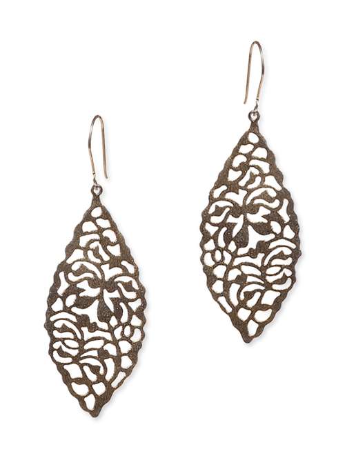 gold leaf inspired filigree earrings - 9648397 - Standard Image - 0