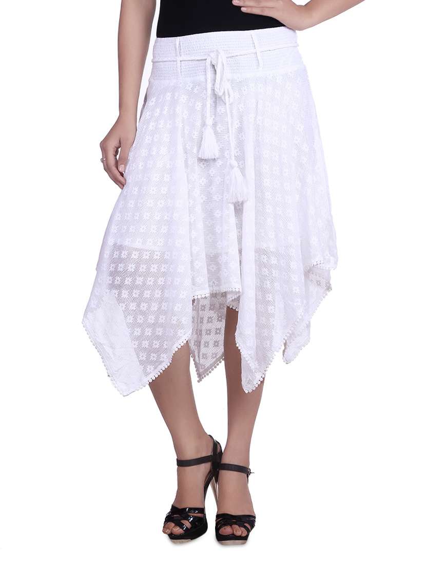 mid rise printed a-line skirt