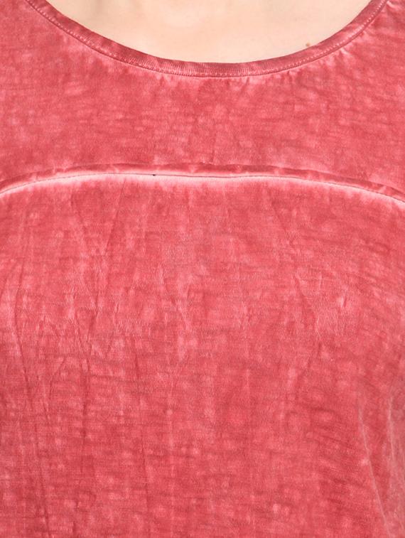 red cotton short sleeved printed top - 9667295 - Standard Image - 3