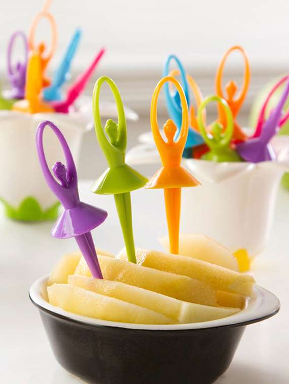 6 pc fairy girl dancing girl fruit forks