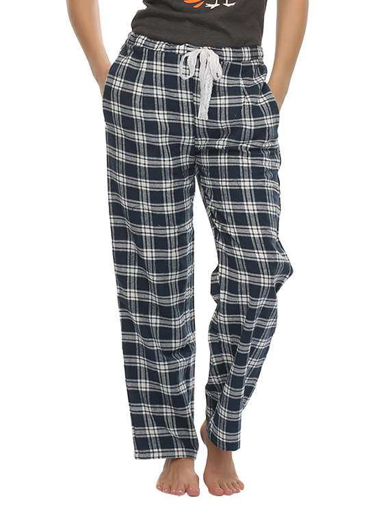 Blue cots wool check print pyjamas