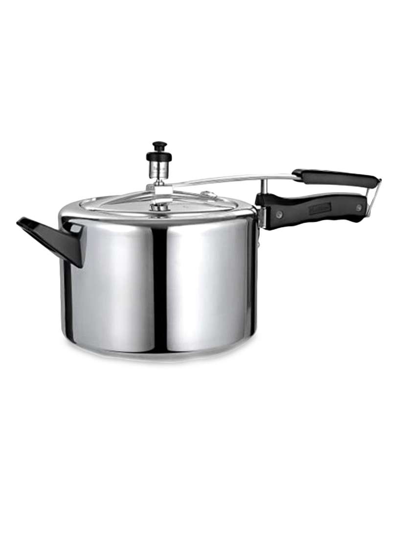 homeking silver aluminum induction base pressure cooker, 7 litres