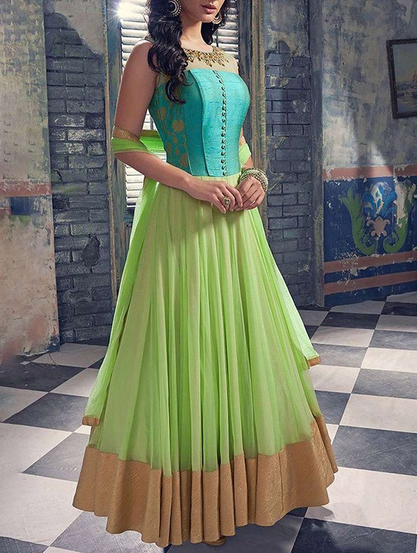 Buy online Light Green & Sky Blue Georgette Dress Material from Suits &  Dress material for Women by 1 Stop Fashion for 4896 at 0% off | 2026  Limeroad.com