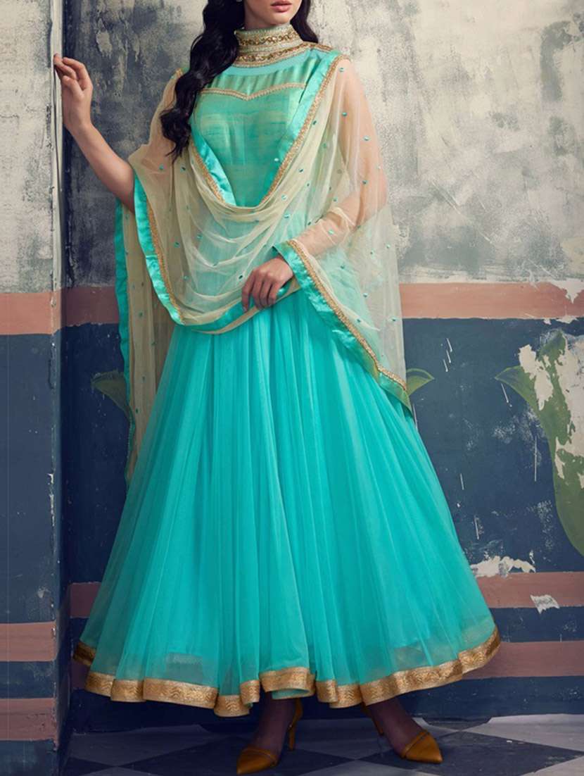 blue cheese dressings Pure Mango Silk Banarasi Dress Material – The Crafts Banaras