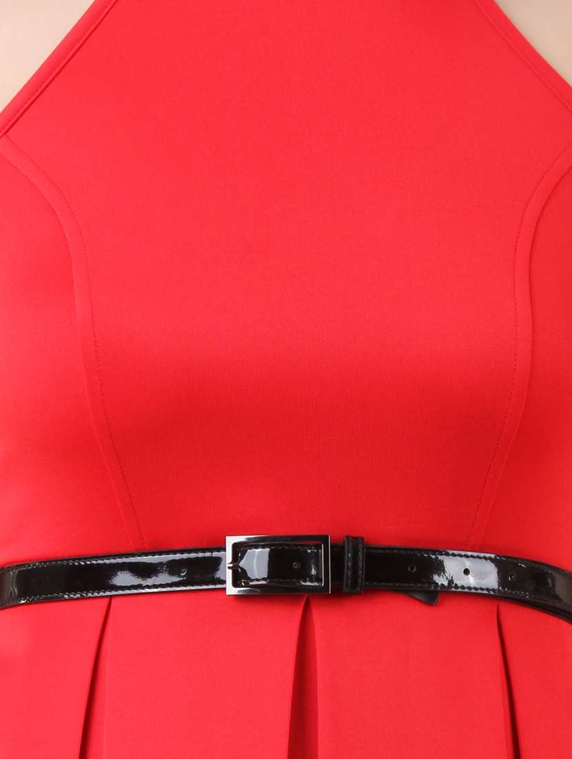 red lycra belted dress - 9733358 -  Standard Image - 3