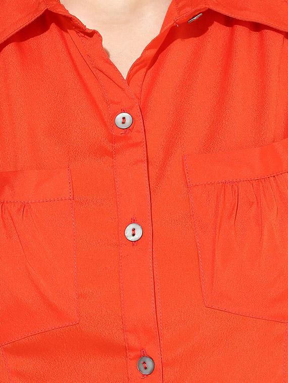 the vanca solid orange sleeveless shirt - 9750732 - Standard Image - 3