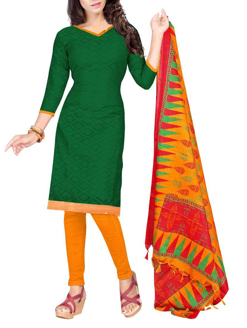 Buy online Printed Dark Green Cotton Jacuqard Dress Material from Suits & Dress  material for Women by Lookslady for 1519 at 0% off | 2026 Limeroad.com