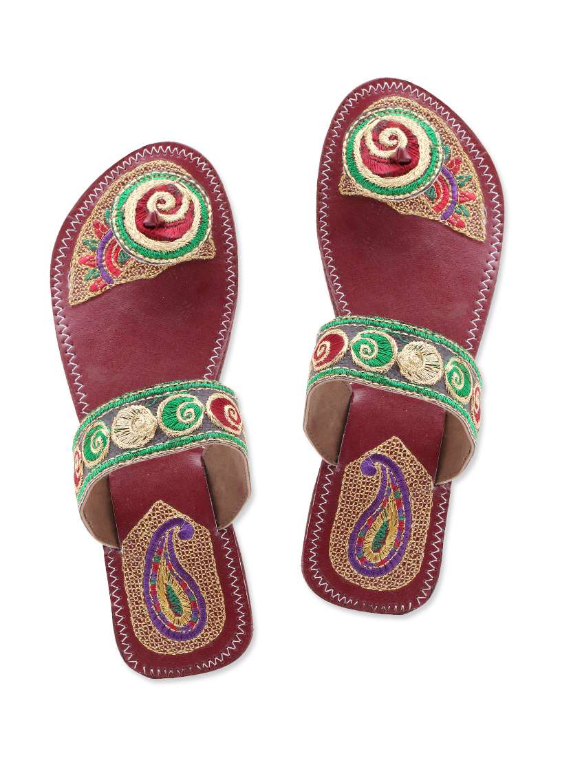 multi colour Leatherette  Mojaris