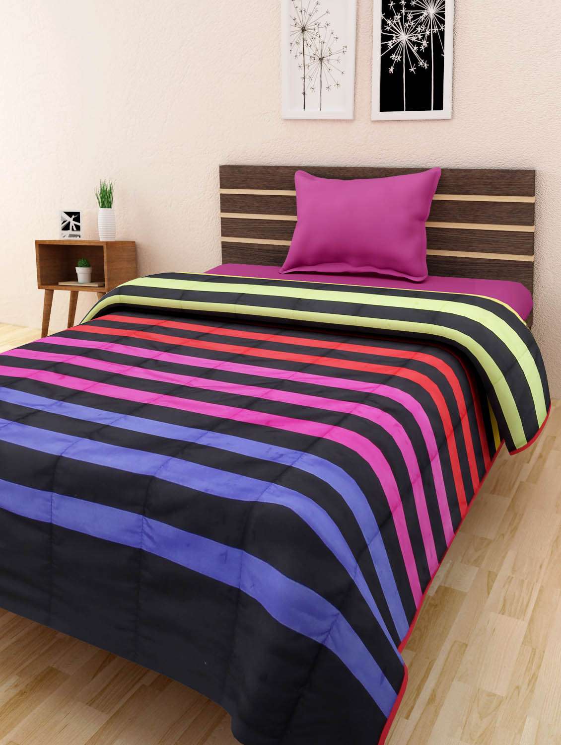 multi colored single bed ac quilt