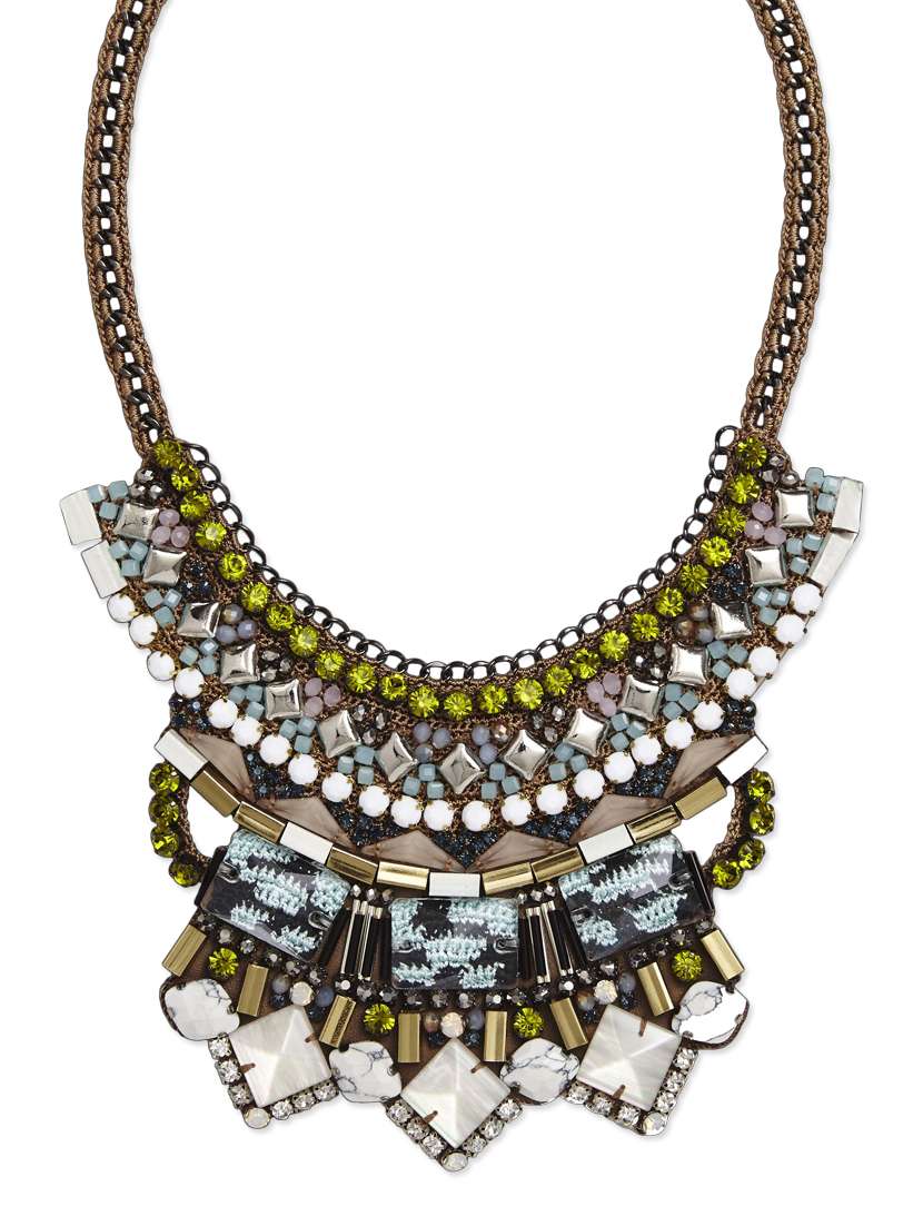 Buy online Multicoloured Embellished Statement Necklace from