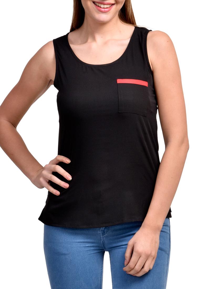pocket patch scoop neck top - 9807169 -  Zoom Image - 0