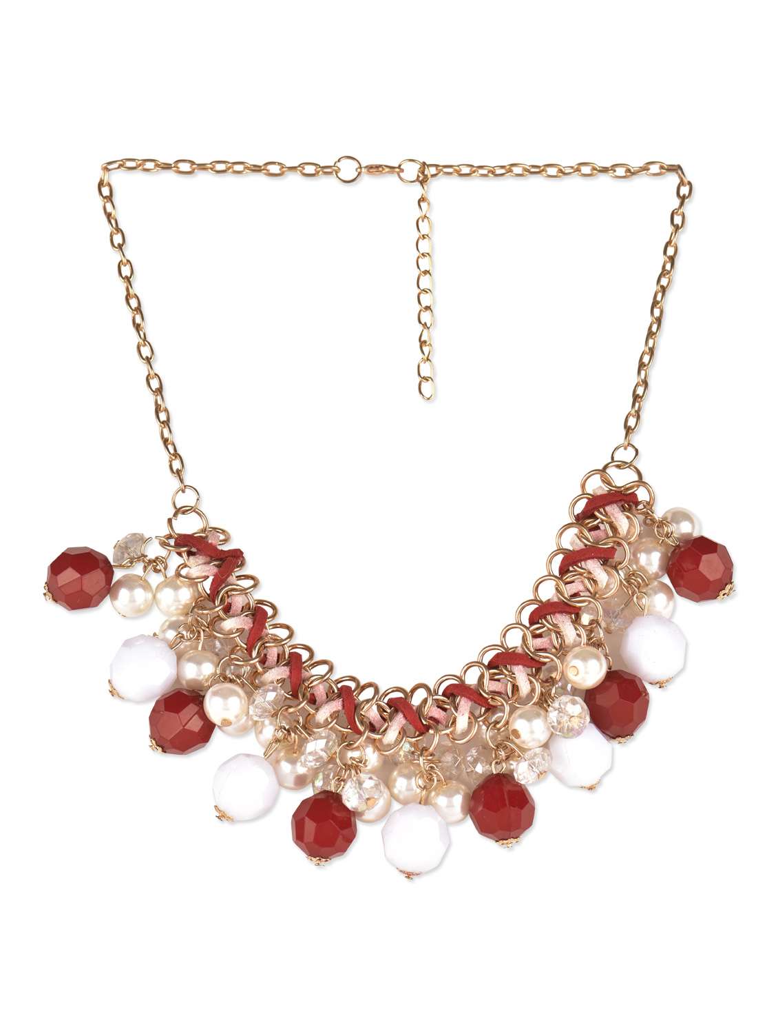 red bohemia crystal pearl necklace