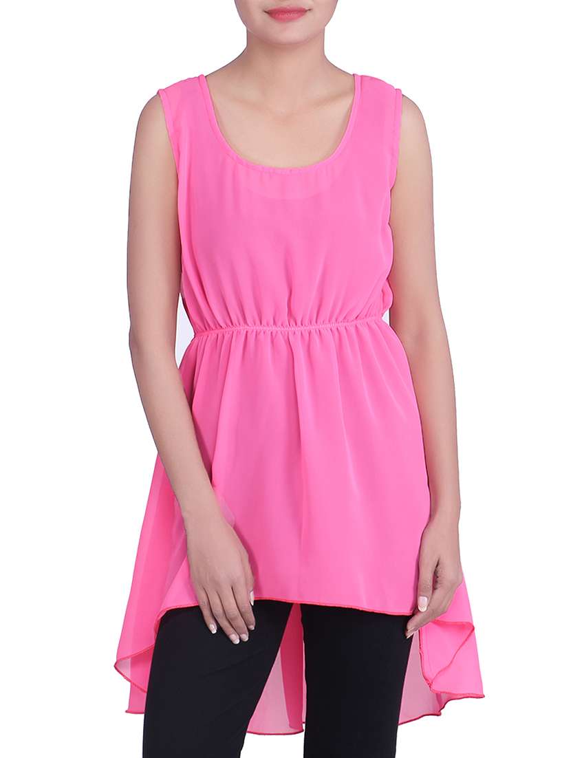 pink georgette dress