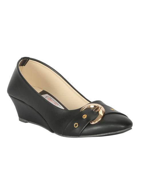 bblack leatherette slip on wedge - 9835065 - Standard Image - 0