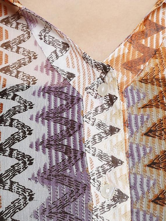 grey printed chiffon shirt tunic - 9841001 - Standard Image - 3