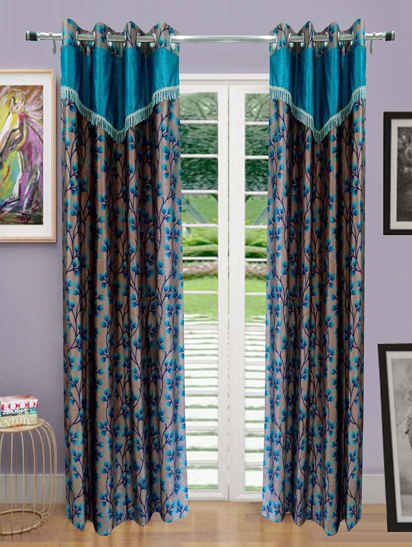 blue polyester curtain