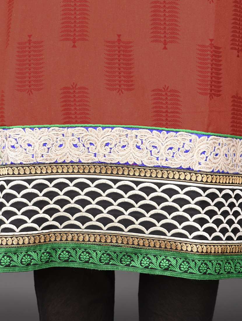 Leaf Printed Embroidered Border Unstitched Suit Set - 985099 -  Standard Image - 5