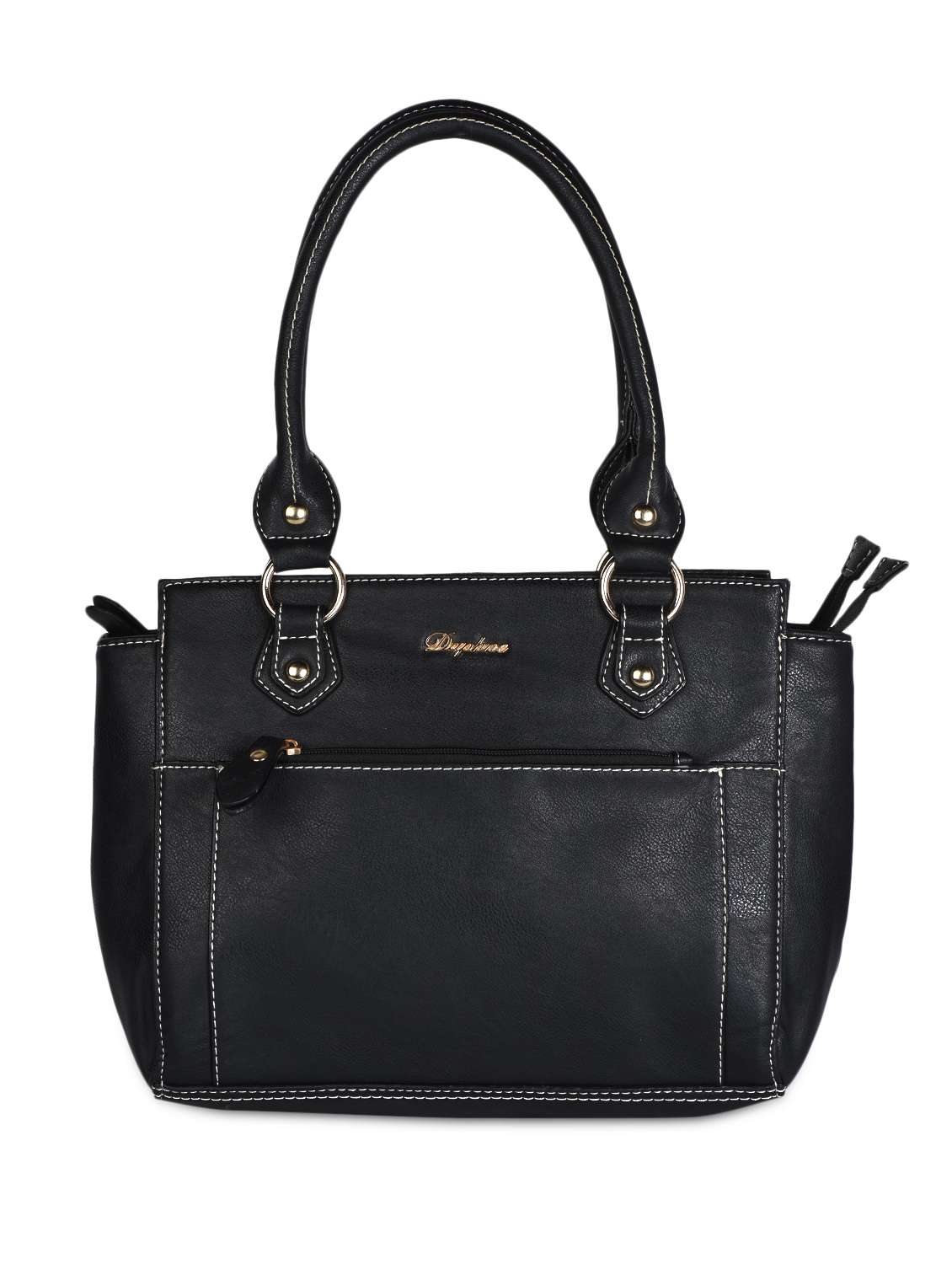black leatherette handbag