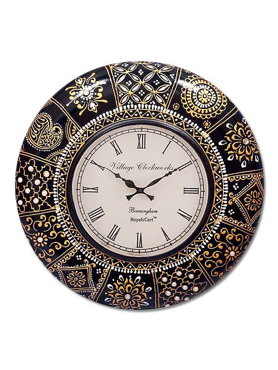 RoyalsCart Floral Design Painting Analog Wall Clock - 12 x 12 Inch ( Height 12 )