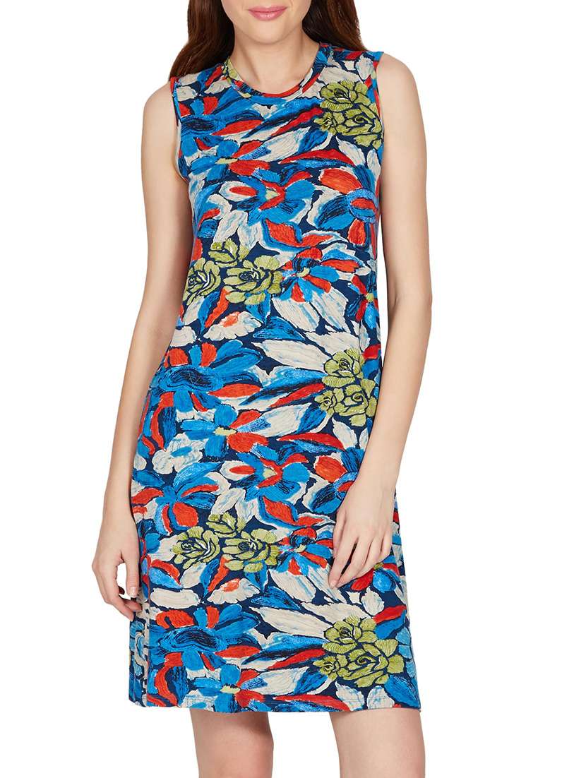 multicolour viscose lycra jersey tunic