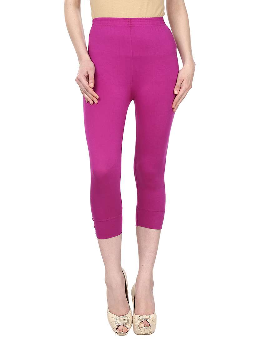 purple cotton lycra capris