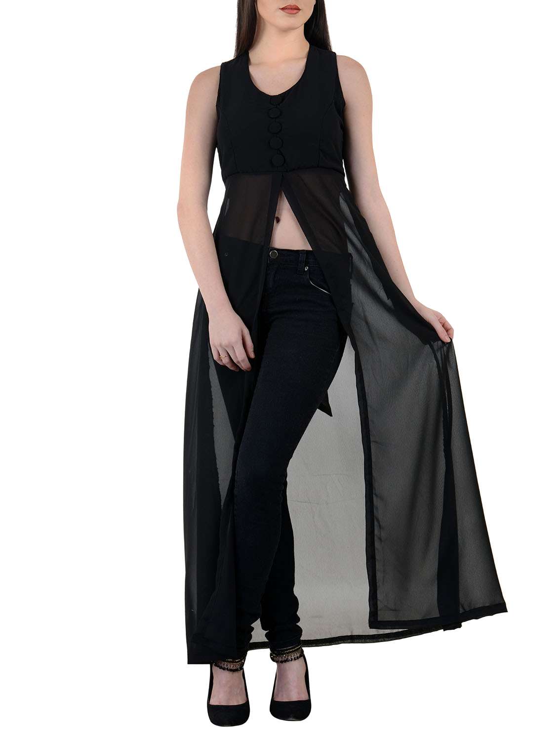 Ladies Dresses Raabta Fashion Black Georgette Dresses Women Georgette Black  Embroidered Dress With Dupatta