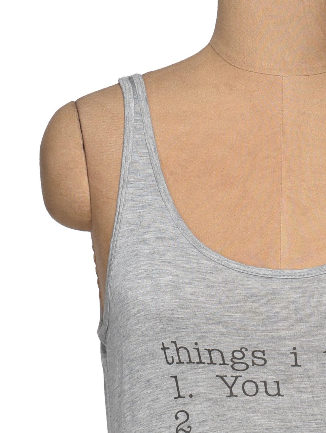 grey quoted sleeveless top - 988503 - Standard Image - 3