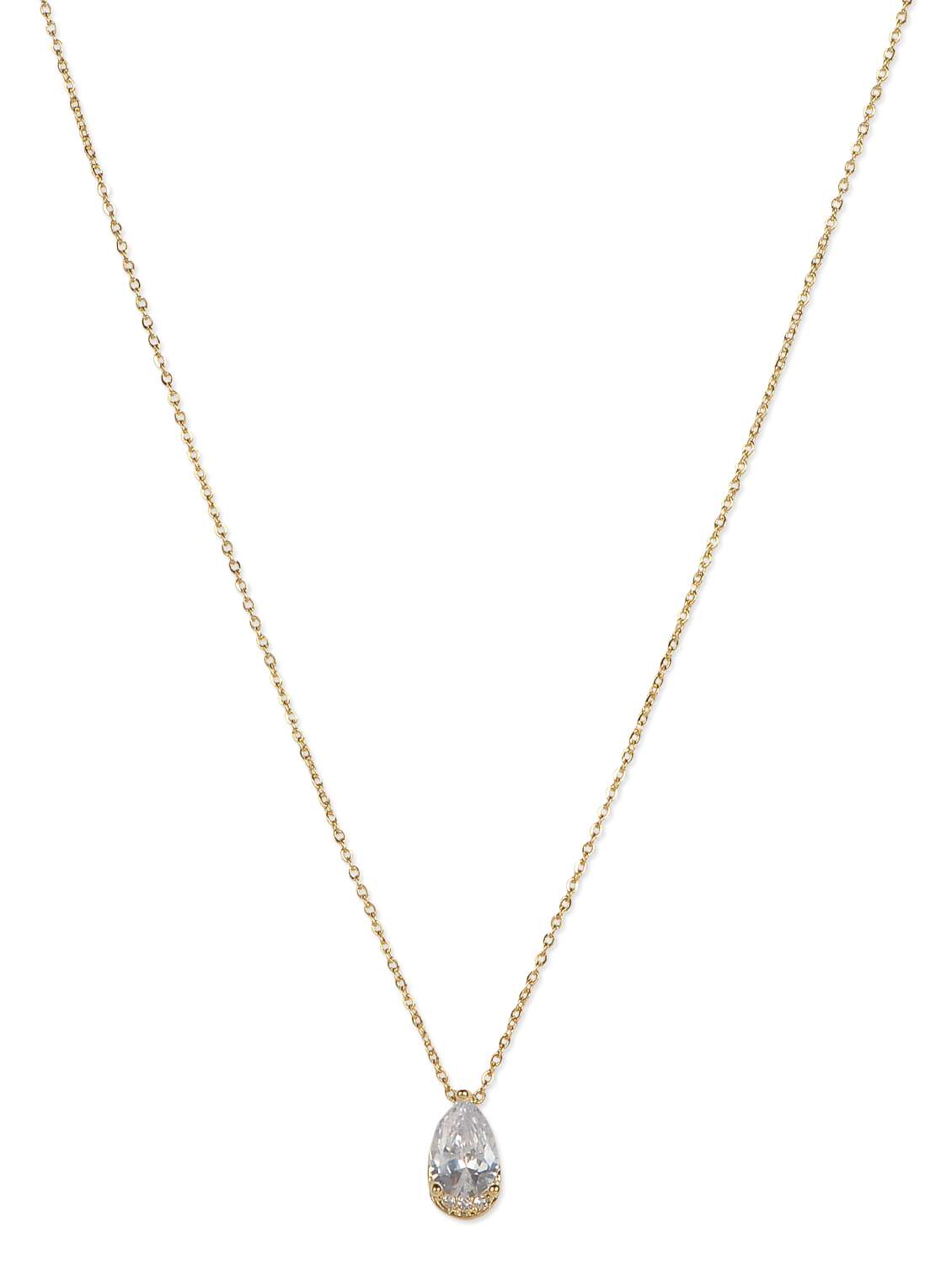 drop shaped crystal golden necklace