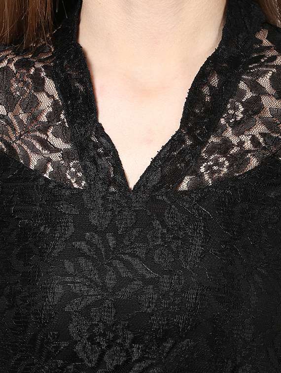 the vanca black lace detailed sheath dress - 9932807 - Standard Image - 3