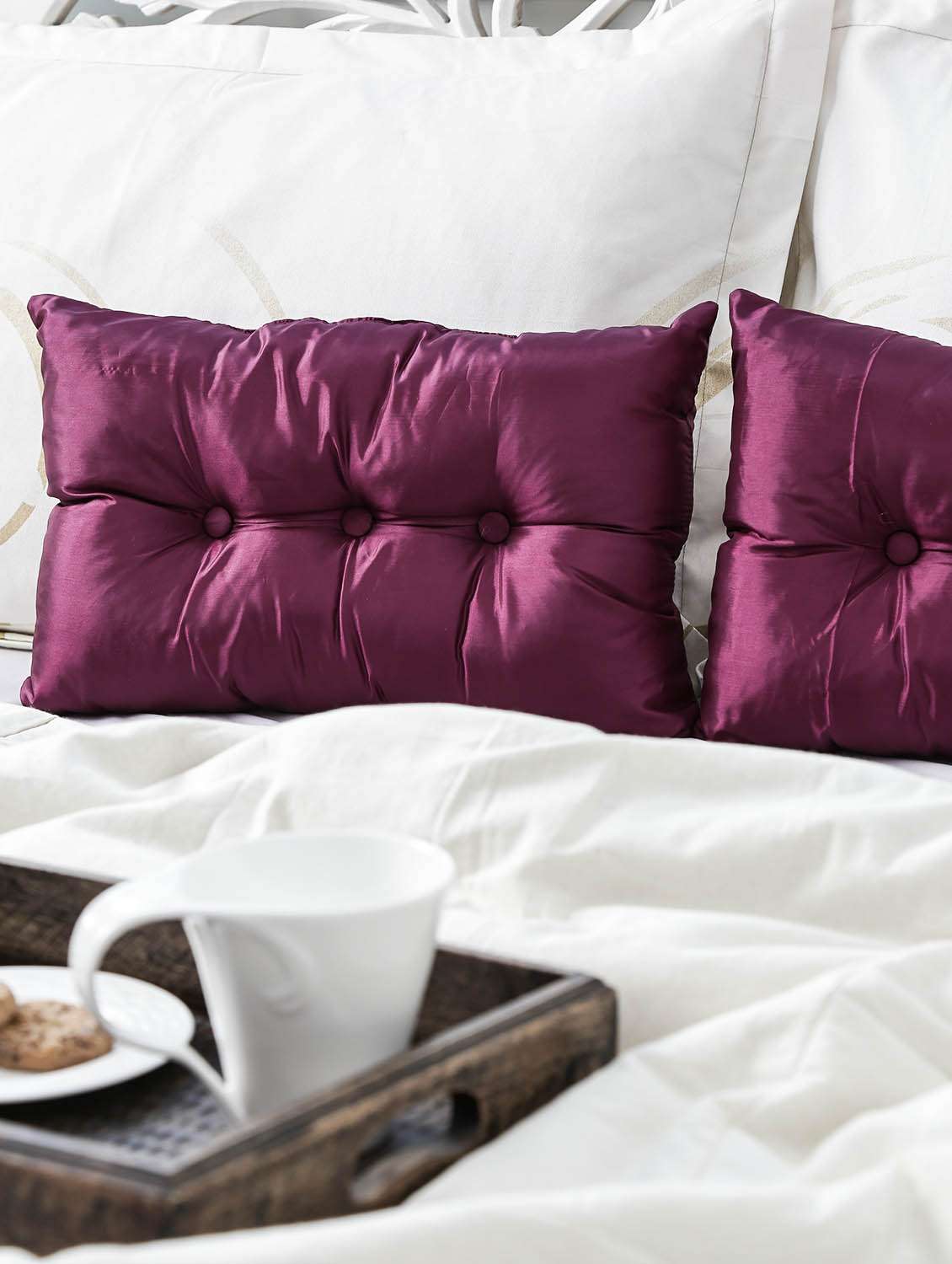 dekor world deco filled elegant pillow  (pack of 2)