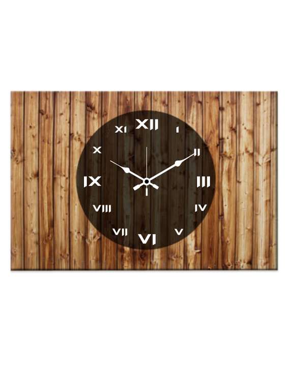 brown analog wall clock