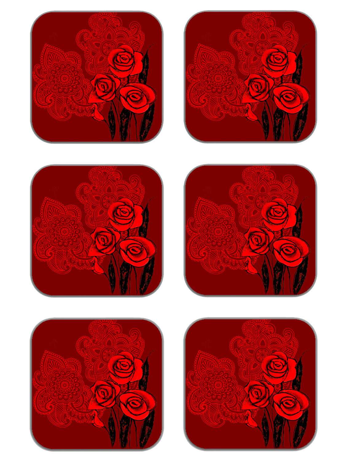 red wood coaster set