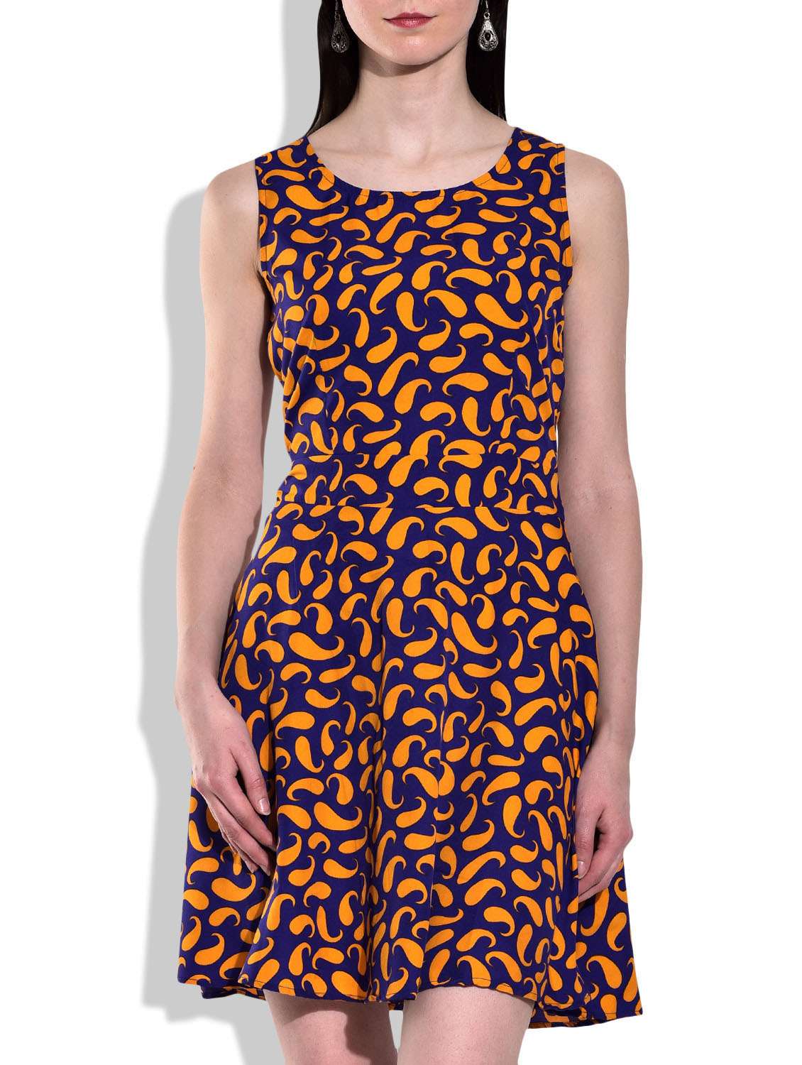 Buy online Blue, Mustard Dress from western wear for Women by Wisstler