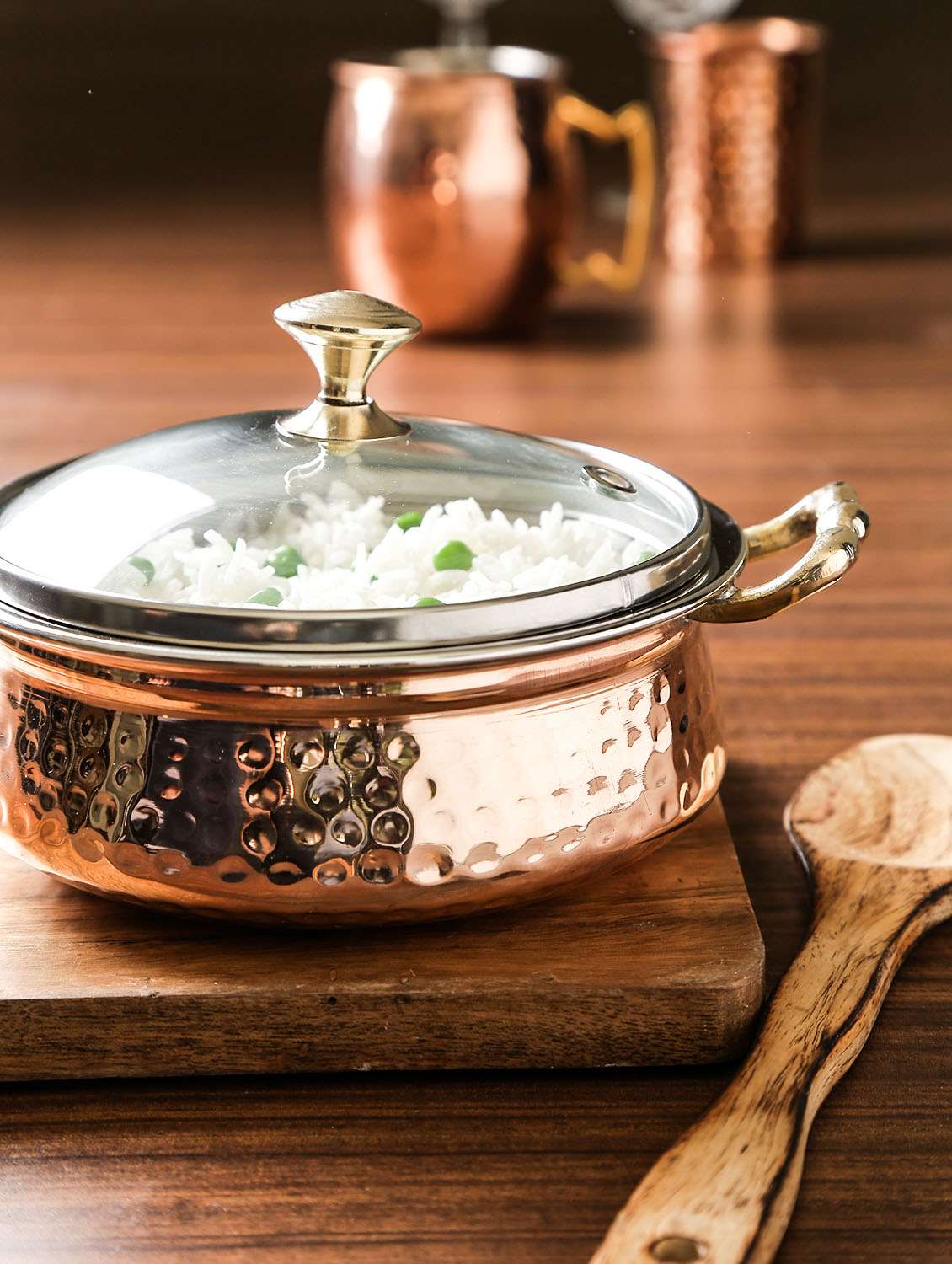 copper colour copper pan