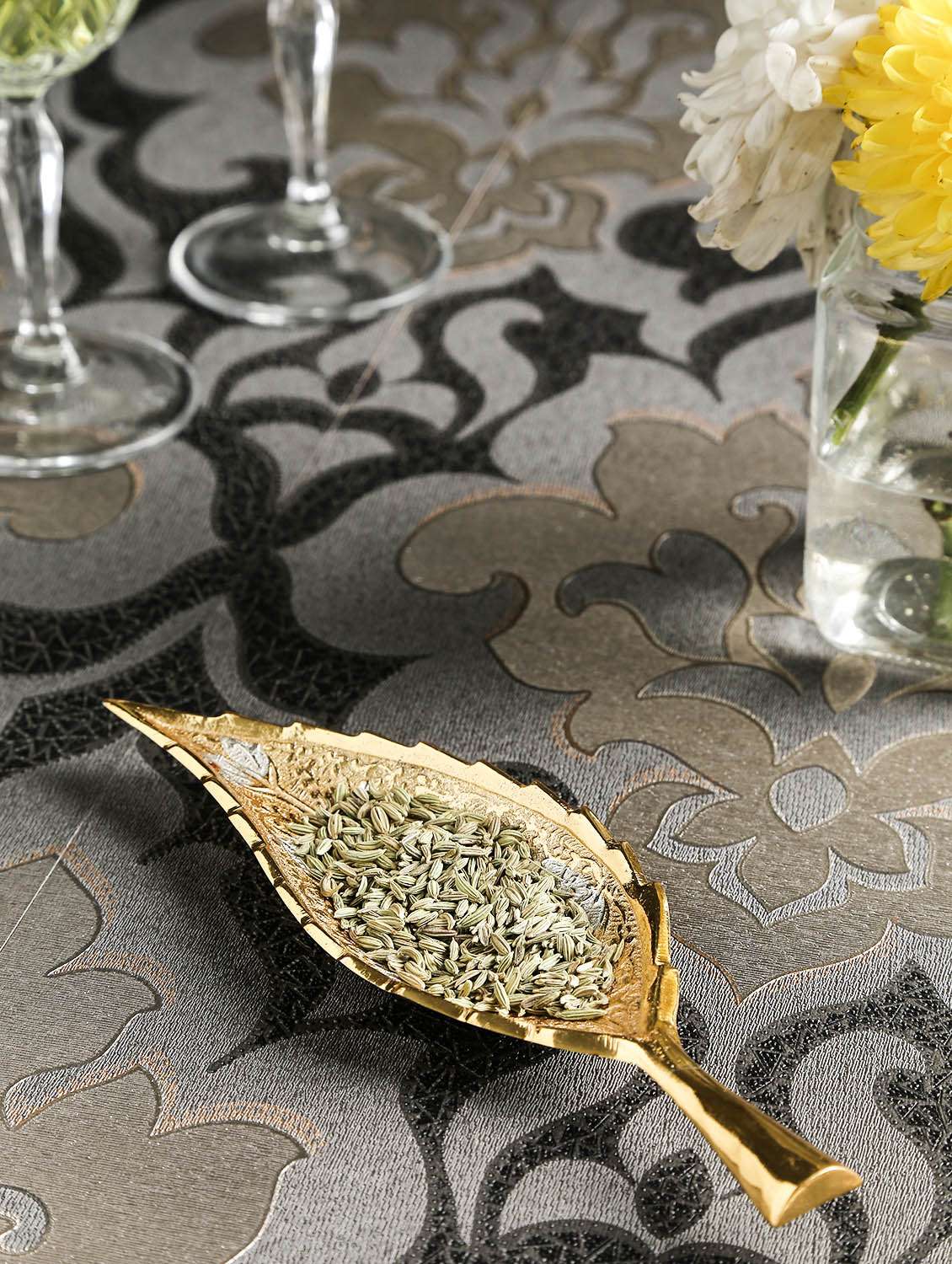 gold , silver brass decorative tray and bowl